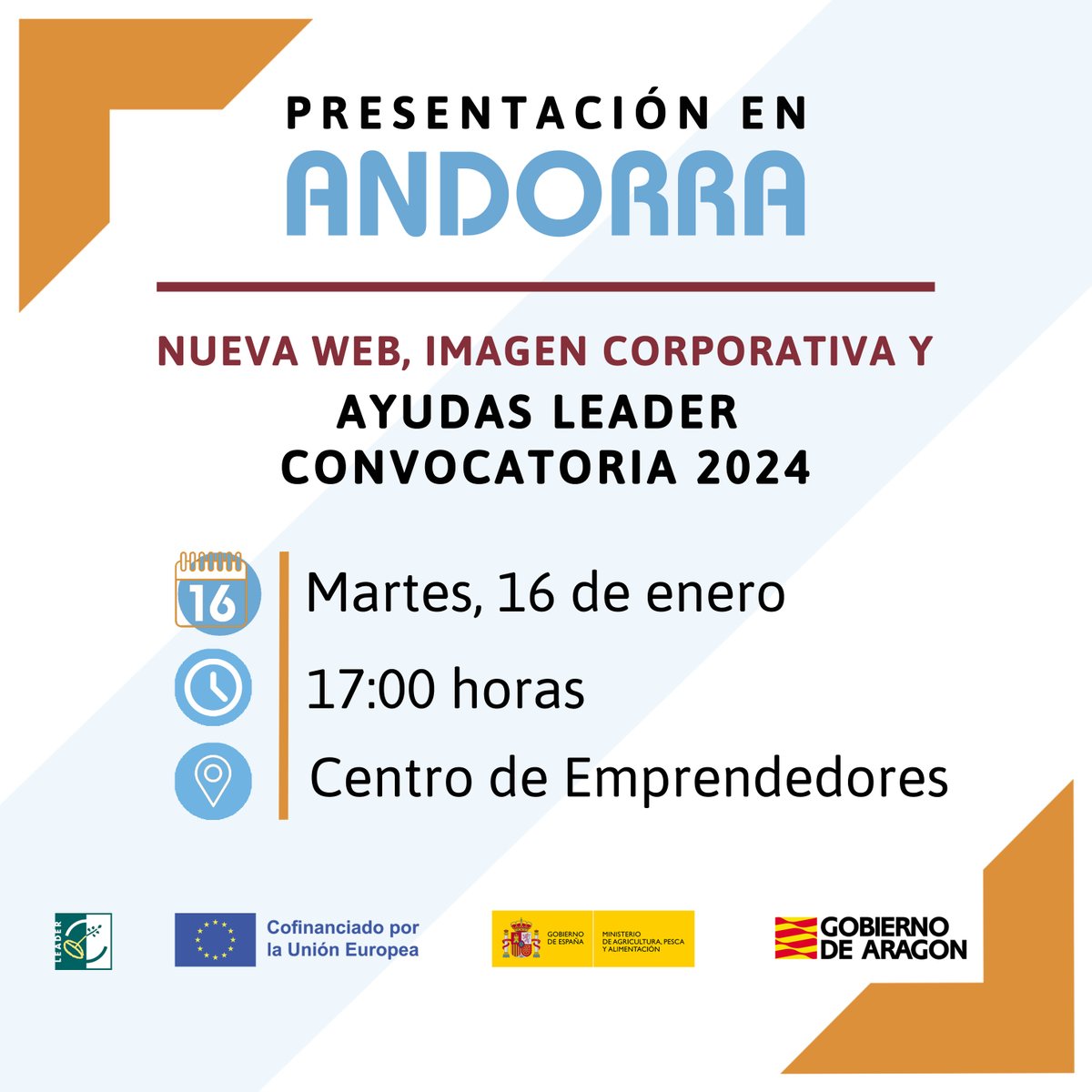 adibama's tweet photo. Mañana martes, 16 de enero a las 5 de la tarde 📝en el Centro de #emprendedores de #Andorra, vente a la presentación  de las nuevas ayudas #Leader 🌱
Te esperamos ☺️
#comarcaandorrasierradearcos #subvenciones #norteTeruel #ADIBAMA https://t.co/3hbR72jj7x