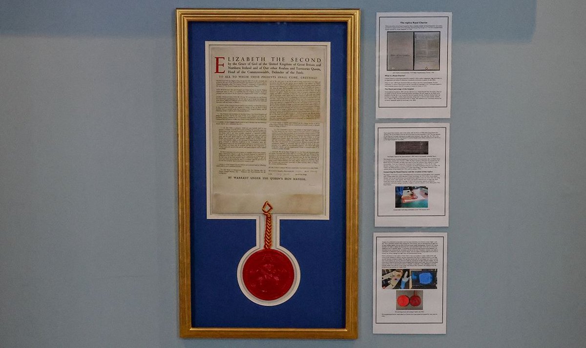 RHNuk's tweet photo. We proudly showcase a replica of our RHN Royal Charter in the main entrance. Granted by Queen Elizabeth II in 1976, it was beautifully replicated last year.

Explore the historical document here: https://t.co/aEhLQYrx1K https://t.co/2vTP7YqhW8