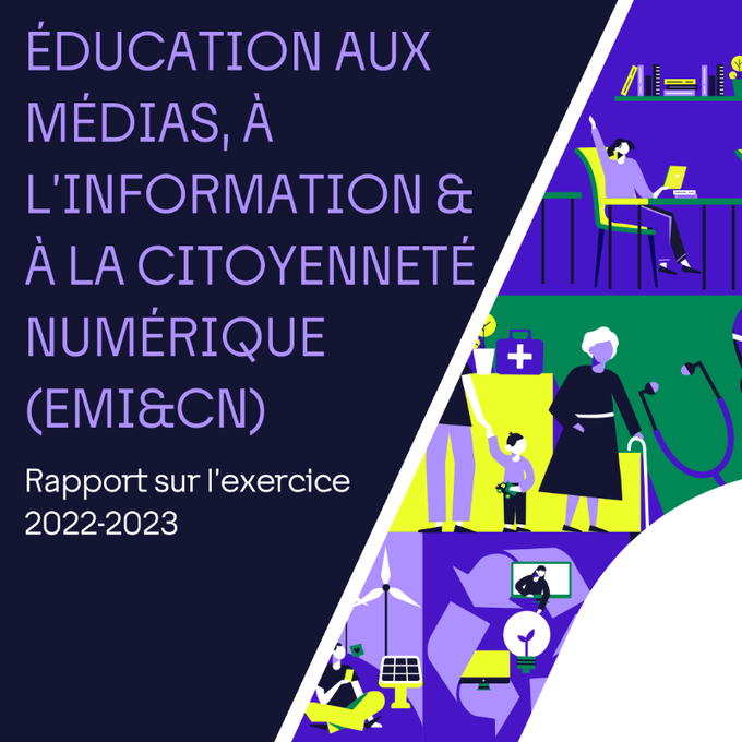 EMI_edu_num's tweet photo. L'éducation aux médias, à l'information et à la #CitoyennetéNumérique - Rapport @Arcom_fr sur l'exercice 2022-23 : actions des médias et de l'#Arcom, champ de thématiques diversifié, la 
citoyenneté numérique comme axe principal pour toucher les jeunes
📓 https://t.co/cOhnssoIHW https://t.co/NbVRAtKeKe