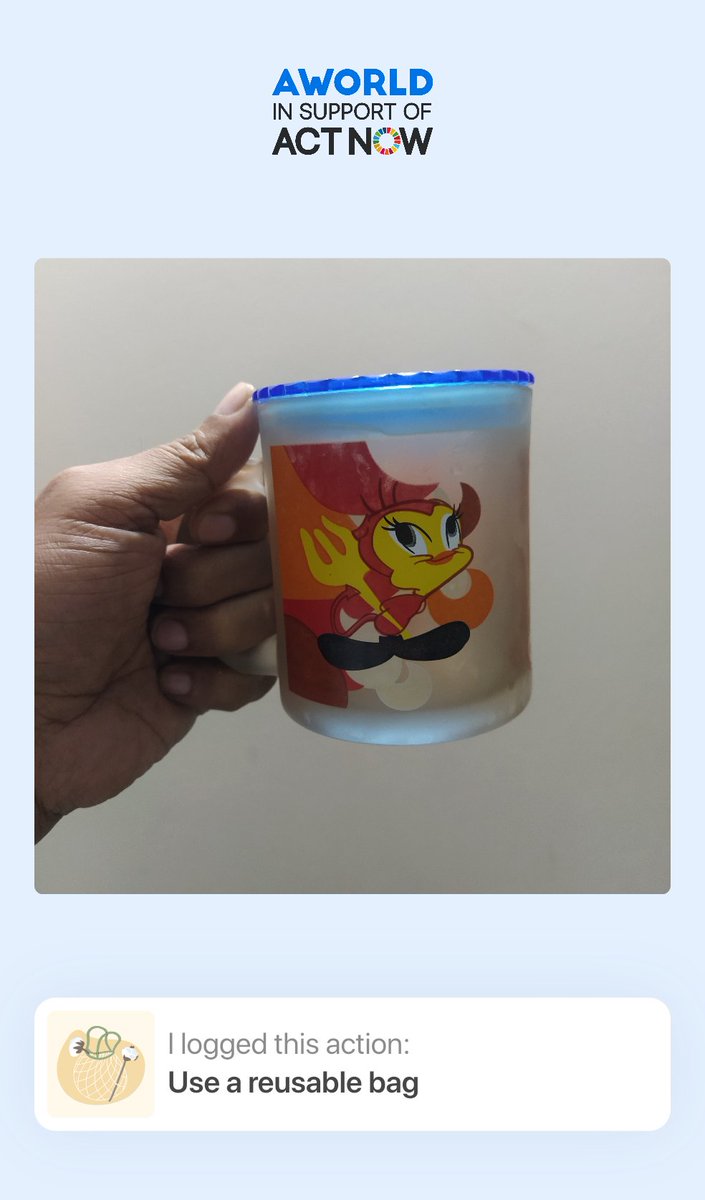unvarif's tweet photo. I'm using reusable mug, what about you? 
#ActONE #Ariful #Activists https://t.co/gDR518vD1U