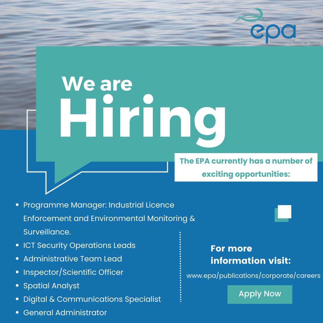 The EPA is currently recruiting for a number of exciting roles. 

More information and application forms available here: bit.ly/EPAcareers