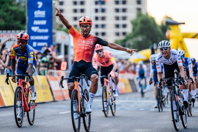 Narvaez winning the Tour Down Under Classic.