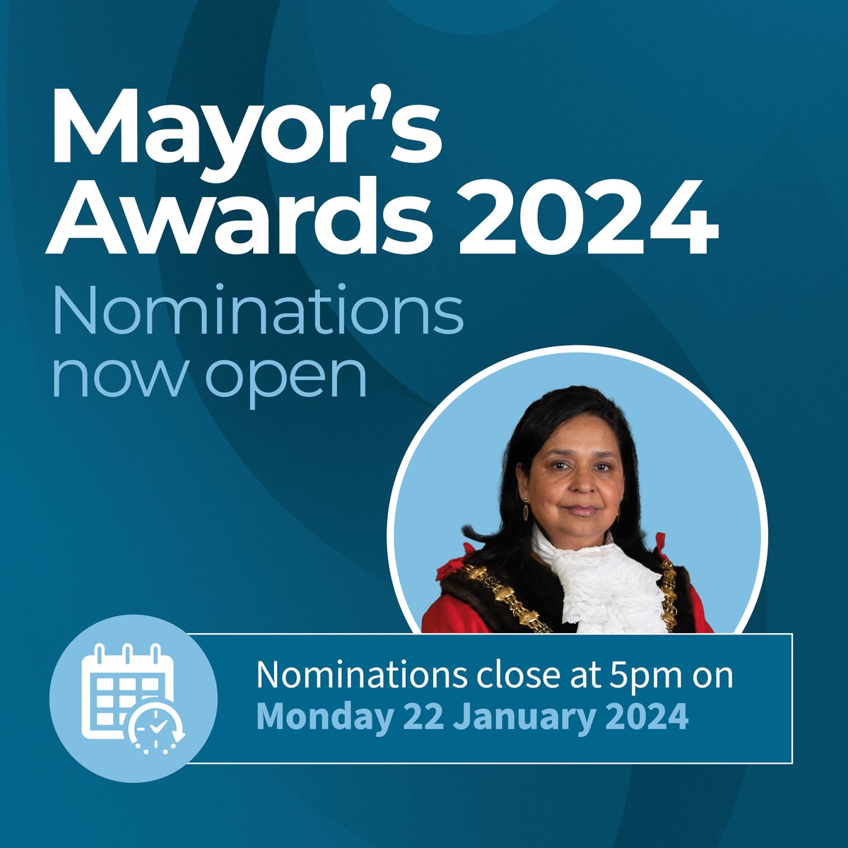 🚨 Just one week to go before nominations close for the Mayor's Awards! 📣 Nominate an individual, group or organisation that has made an outstanding contribution to life in @RBKC here: rbkc.gov.uk/mayors-awards. ⏰ Nominations close at 5pm on Mon 22 Jan.