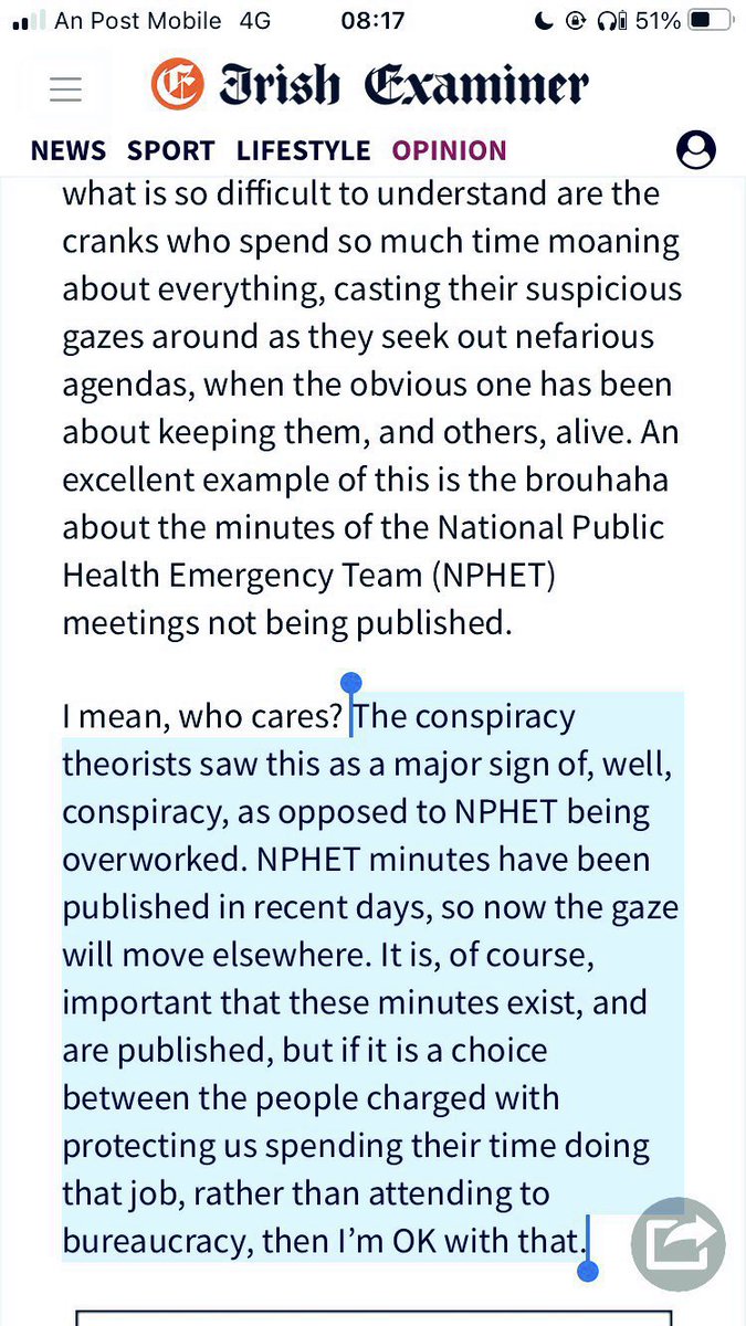 duzBme's tweet image. 🇮🇪NPHET MISSING MINS
           Just another Conspiracy Theory …. I mean, who cares? @irishexaminer