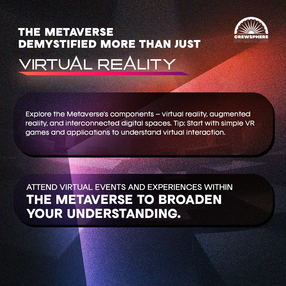 icphub_IN's tweet photo. Unlock the Secrets of Web3 & the Metaverse! 🌐🚀 Dive into our bite-sized guide:

🔹 Slide 1: 'Web3 Meets Metaverse' - Explore blockchain's role in shaping immersive virtual realities. #BlockchainVR #MetaverseIntro

🔹 Slide 2: 'Inside Web3' - Discover the power of decentralization and blockchain technology. #Web3Unveiled #DecentralizedTech

🔹 Slide 3: 'Metaverse Unraveled' - Journey through virtual and augmented realities of the Metaverse. #VRAR #MetaverseMagic

🔹 Slide 4: 'Blockchain: Metaverse's Backbone' - Understand how blockchain tech fuels the Metaverse. #BlockchainPower #MetaverseTech

🔹 Slide 5: 'Own Your Digital Self' - Learn about digital identity and NFTs in Web3. #DigitalSovereignty #NFTs

🔹 Slide 6: 'Metaverse Economics' - Explore the new economic landscape of Web3 and virtual worlds. #MetaverseEconomy #DigitalAssets

🔹 Slide 7: 'Interoperable Worlds' - Experience seamless connectivity across Metaverse platforms. #Interoperability #VirtualConnect

🔹 Slide 8: 'Governance Redefined' - Dive into community-led governance in the digital realm. #DAOs #DigitalDemocracy

🔹 Slide 9: 'Secure Your Digital World' - Focus on privacy and security in Web3 and the Metaverse. #Web3Security #OnlineSafety

🔹 Slide 10: 'Future Forward' - Envision the limitless possibilities of Web3 and the Metaverse. #FutureTech #Innovation

Get ready to explore, engage, and evolve with the dynamic Web3 and Metaverse world! Swipe left and start your journey! 🌟🔍

#ExploreWeb3 #MetaverseAdventure #TechTrends #DigitalInnovation #ICPhubs #BuidlonICP
(1/3)