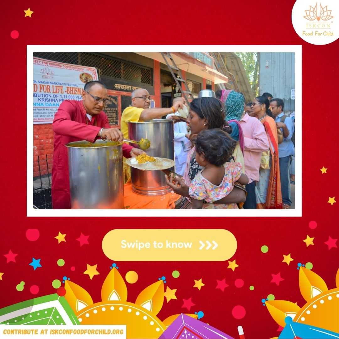 IskconFFC's tweet photo. We wish you all a very Happy and
Blessed Makara Sankranti.
Watch glimpses of 1,11,000 plates of Prasadam Meals
served all over Mumbai, Palghar, Bhivandi... etc
#Makarsankranti
#ISKCONFoodForChild #iskcon #Iskconjuhu
#foodforlife #foodforchild
#sungod #india https://t.co/d6NwOAKETV