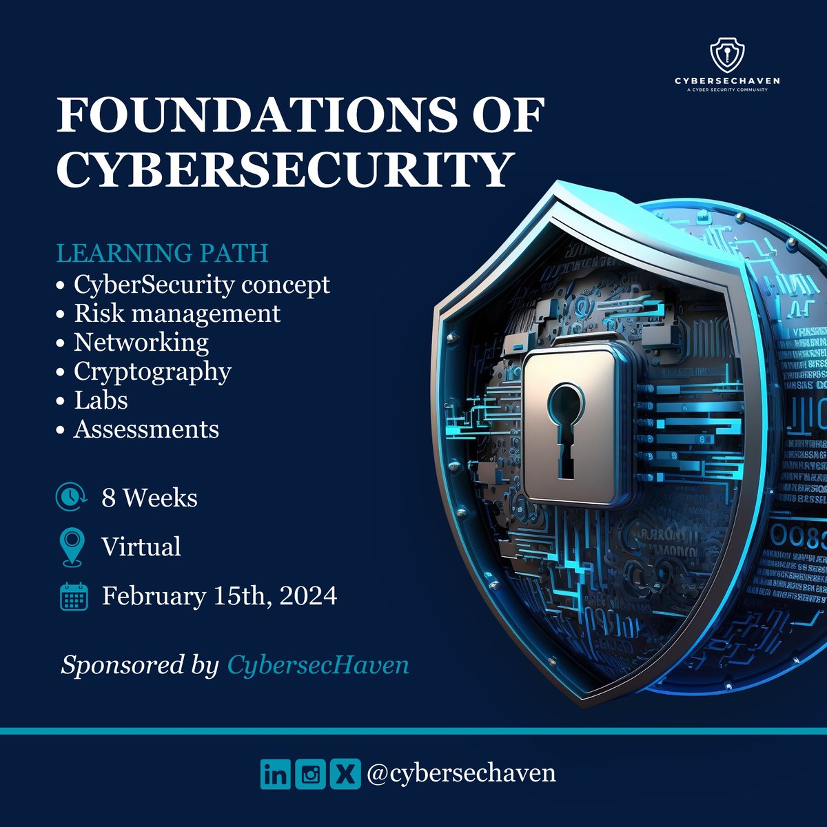 Are you a cybersecurity enthusiast or a beginner struggling to find the right learning path? Worry no more! At CyberSecHaven, skills are sculpted, and legends are made. Get ready for the CyberSecHaven Training Program! 💡 Registration opens in a few days – stay tuned
