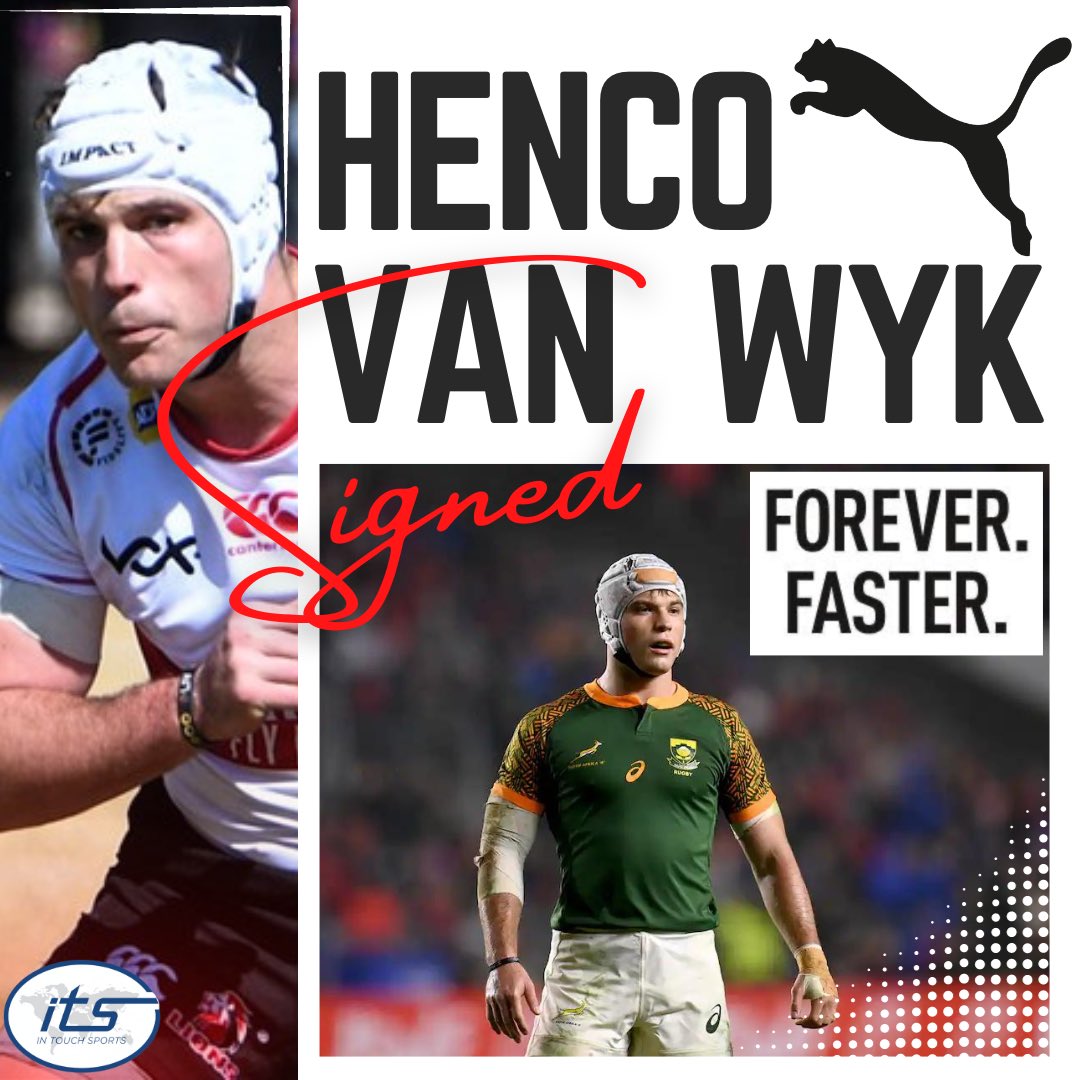 InTouchSports's tweet photo. #SIGNED: Congrats to Henco van Wyk on his official partnership with esteemed sports apparel brand, @PUMASouthAfrica.
May the relationship be a fruitful and successful one.
May you be Forever. Faster.
#TeamITS #Puma #HencovanWyk #PumaSports #PumaRugby #rugby #ForeverFaster https://t.co/1nG9WgtD3s