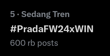 600K tweets unlocked 🔥

WIN BA PRADA MFW24
#PradaFW24xWIN #PradaFW24
#Prada <a href="/Prada/">PRADA</a> #PradaxWin
#winmetawin <a href="/winmetawin/">Winmetawin</a>