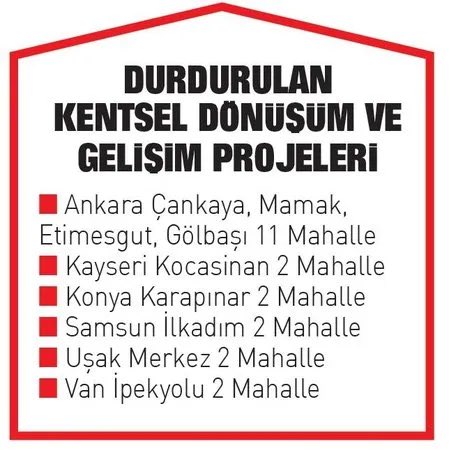 CHP’li İBB Başkanı İstanbul’a ihanetten bahsetmiş. Buyrun haritada CHP ve ortaklarının #KentselDönüşümeEngel oldukları alanlar var. Bu hem Türkiye’ye hem İstanbul’a ihanet değil mi?