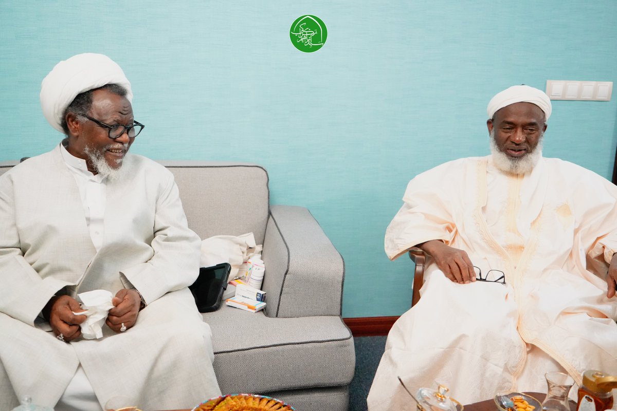 SZakzakyOffice's tweet photo. After the completion of the International Conference on "Al-Aqsa Storm and Awakening of Human Conscience", Sheikh Ahmad Gumi  paid a visit to leader Sheikh Ibraheem Zakzaky (H) in Tehran. 
 
#Gaza 
#PrayForPalestine
15/01/2024 https://t.co/euJK3a11tQ