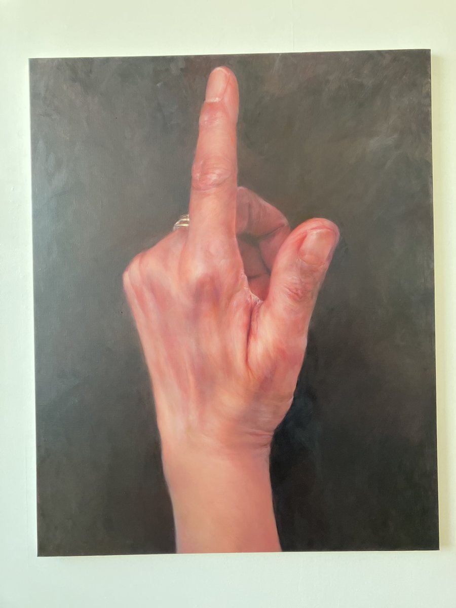 手の形をした油彩画