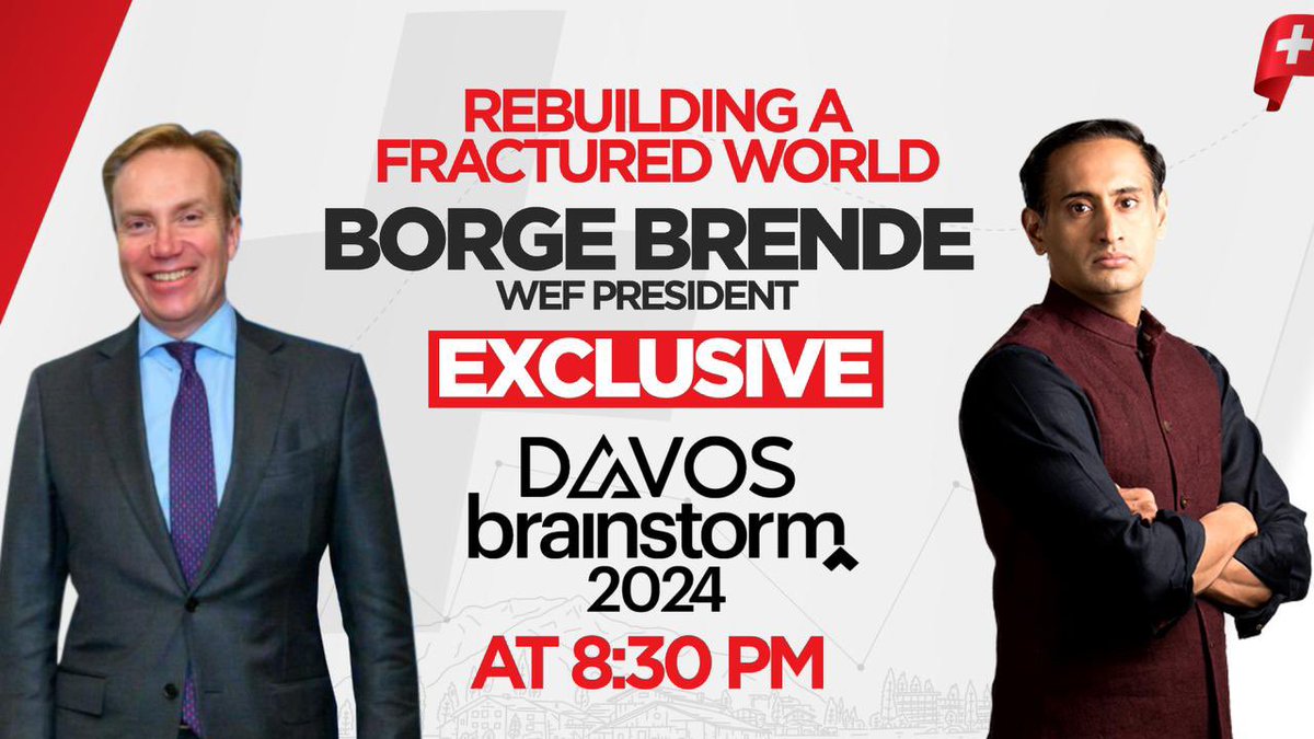 rahulkanwal's tweet image. Watch @wef President @borgebrende on @IndiaToday TV at 8:30 pm. #DavosBrainstorm ##Newstrack Rebuilding trust in a fractured world.