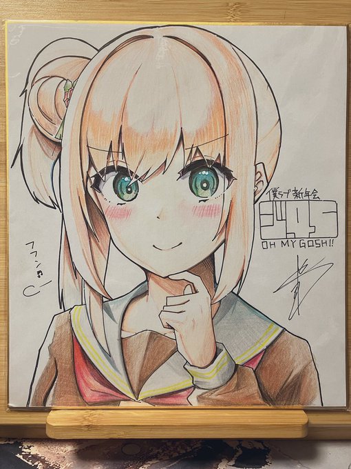 僕ラブ新年会で頒布予定の色紙制作中です～!

蓮ちゃん髪型交換全員分描きますよ…
#蓮ノ空美術部 
#蓮ノ空 