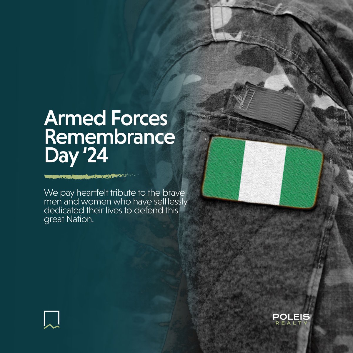 PoleisRealty's tweet photo. Armed Force Day is a poignant reminder of sacrifice, courage, and unwavering commitment. Saluting our fallen heroes who safeguard our nation with valor and dedication. #SayYesToPoleisRealty

#realestate #investment #investmentadvisor #development #sustainability https://t.co/CtU1uT26zl