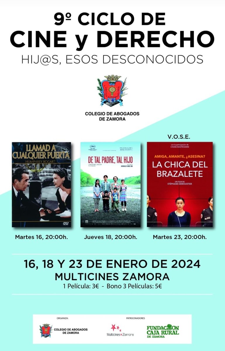 ICA_Zamora's tweet photo. 📢Mañana comienza el 9️⃣° CICLO de CINE 🎬y DERECHO⚖️ de @ICA_Zamora. 
Este año, titulado "HIJ@S, ESOS DESCONOCIDOS".
El Director del CICLO, #JAVIERPRIETO y nuestra Decana, #ANAMARTÍN, presentaron 3 películas en @La8Zamora con #ALBAVILLALBA.
@MulticinesZam 20:00 h @cajaruralzamora https://t.co/mD0UH0Ubgt