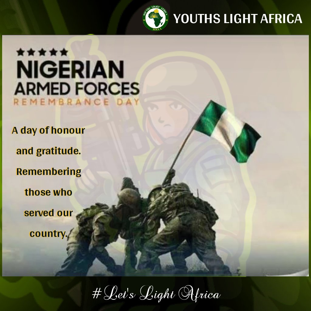 ilimi_jonathan's tweet photo. Honoring the brave hearts of Nigeria's Armed Forces on Remembrance Day 2024.

A tribute to those who served, sacrificed, and continue to defend with valor✊🏾🇳🇬

#LetsLightAfrica https://t.co/kQF1jgWYLw
