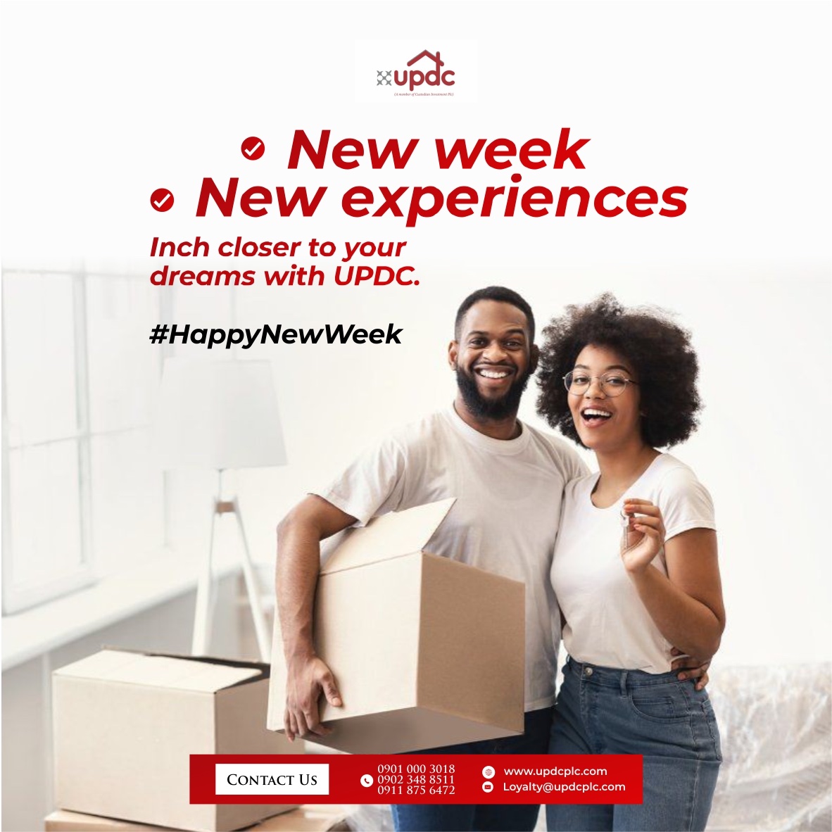 updcplc's tweet photo. Happy New Week!

It's another week to inch closer to your dream of home ownership. 

@updcplc  is here to guide you through. Speak to our consultants today!

#updcplc #happynewweek☀️ #makeyourdreamscometrue #homeownershiptips https://t.co/WXJ2C7UOnS