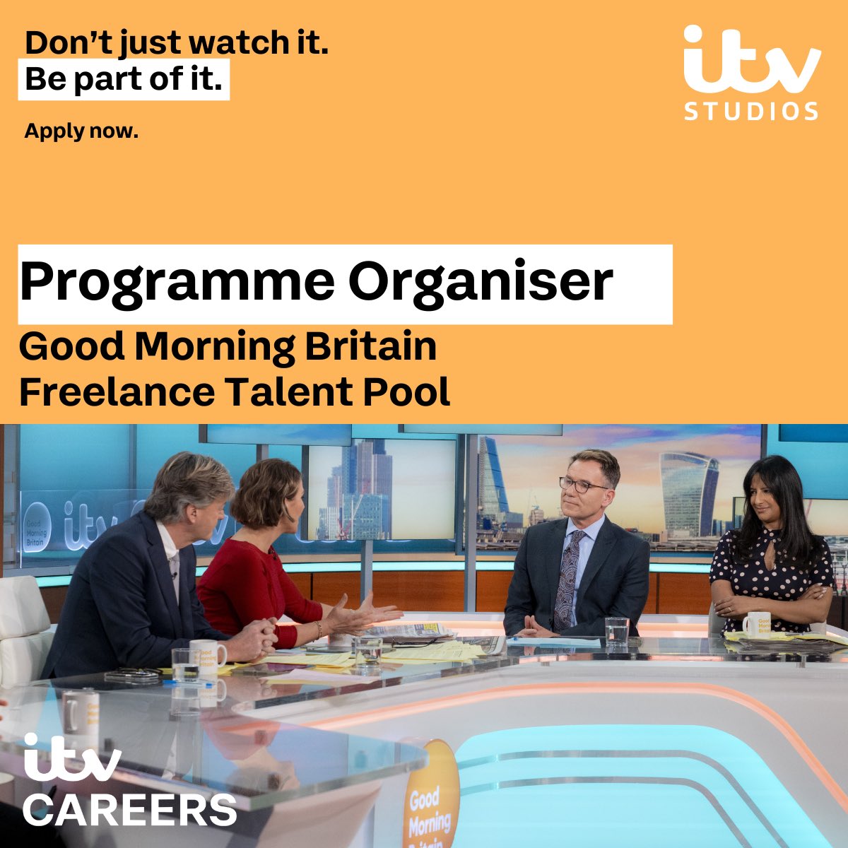 Programme Organiser - Freelance Talent Pool - Good Morning Britain

A fantastic opportunity has arisen on Good Morning Britain as we open our Freelance Talent Pool.

Apply now: linkedin.com/jobs/view/3806…

#ProgrammeOrganiser @ItvCareers #GoodMorningBritain