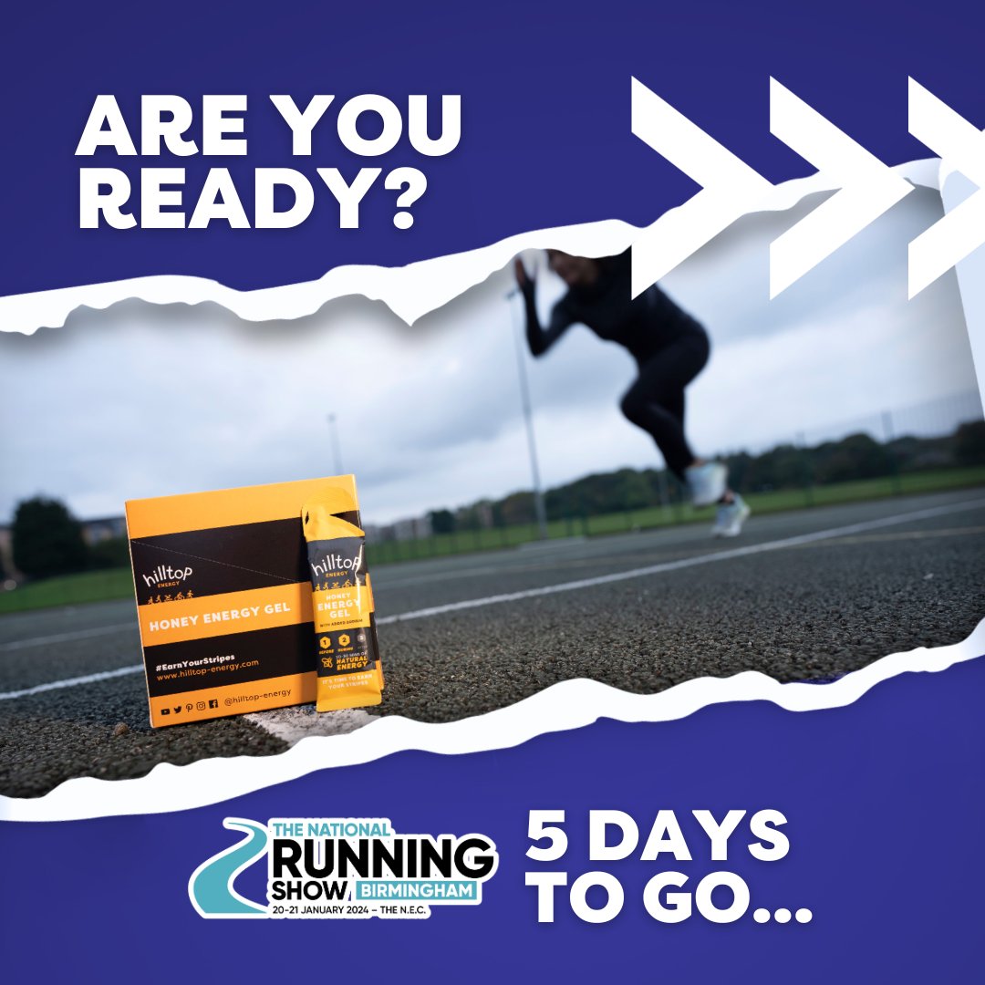 The countdown is on for this year’s @nationalrunningshow! The Hilltop Energy team will be there!

Got your tickets? Come and say hello and ask us about our energy gels and powders 💪
 
#nationalrunningshow #running #earnyourstripes #fuleyourworkout
