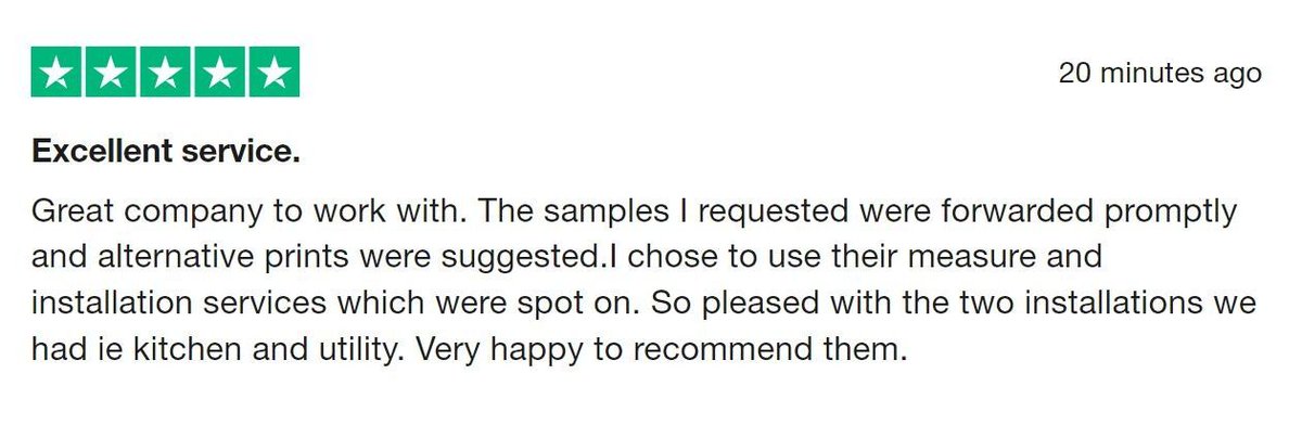 EasySplashbacks's tweet photo. ⭐️⭐️⭐️⭐️⭐️

Fresh review and we love to see them! We pride ourselves in the quality of product and service we offer and when our customers are overjoyed it makes it all worth it. 

Happy Monday indeed. 🥰 #madetomeasure #firvestars #printedglasssplashback #kitchensplashback https://t.co/N1uf6NXNIu