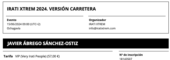 Inscrito en la <a href="/iratixtrem/">IRATI XTREM</a> como VIP - Very Irati People 😂😂 qué grandes!!