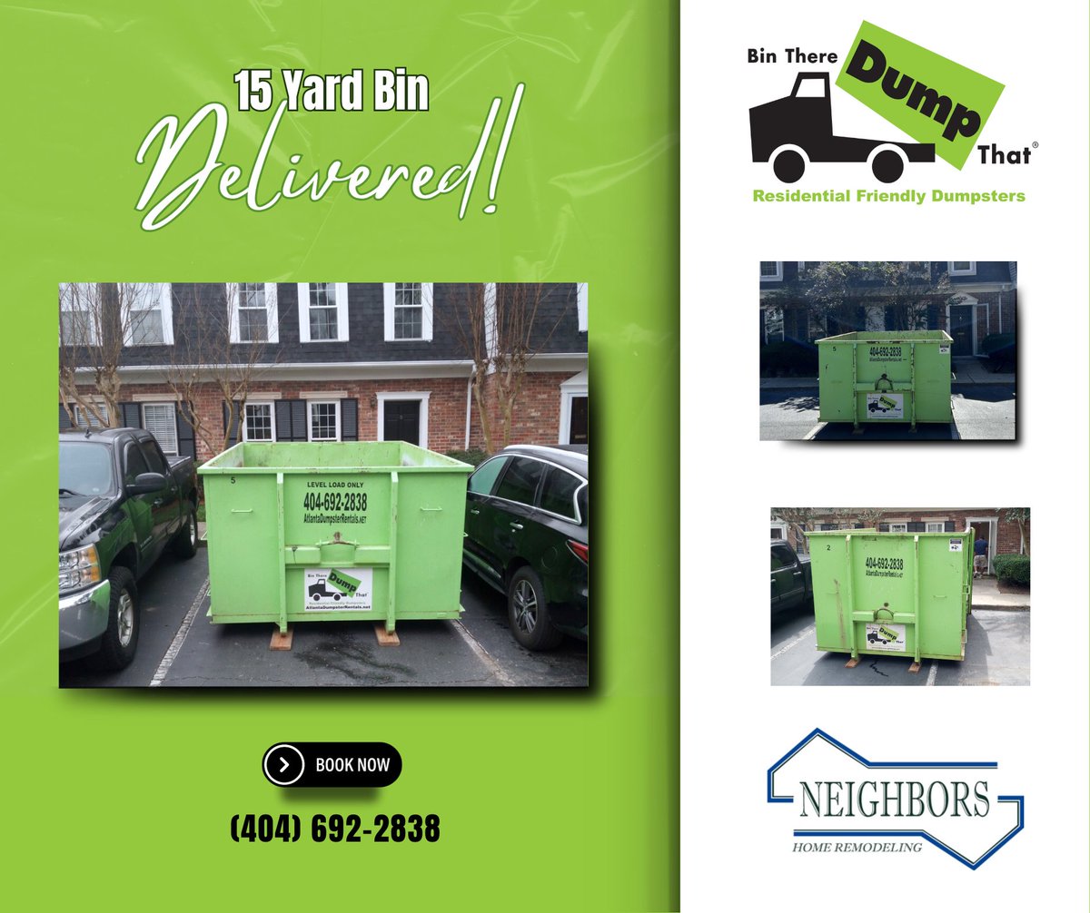 BTDTATL's tweet image. 🚚We're thrilled to give a big shoutout to Neighbors Home Remodeling, for choosing Bin There Dump That again for their project needs! Thank you for your "Bins"ness!🤝

#RepeatCustomer #BinDelivery #ResidentialFriendly #HomeRemodeling #MariettaGA #CommunityPartners 🛠️🏡