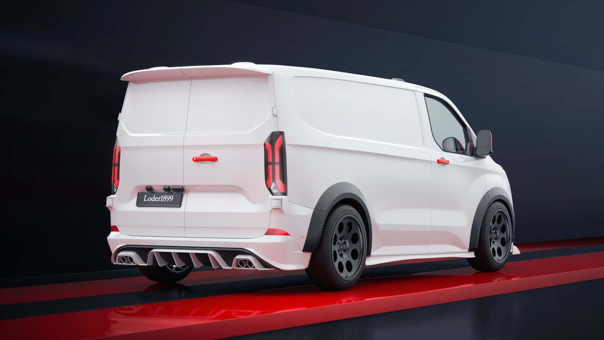 vanwisegroup's tweet photo. 🚗✨ Introducing the Loder1899 Ford Transit Custom Street - an unexpected delight for van enthusiasts! Elegant arches, innovative grille, and a touch of mystery with a "suggested" diffuser. Paired with 20in black wheels for improved road handling. #FordTransitCustom #Loder1899 https://t.co/UduPFrD00J