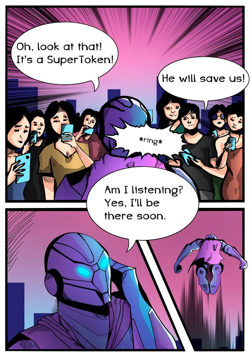 Apologize for a short break, $SUPER took its time for reorganization to come back stronger💪🏻🤜🏻 

Let’s GET back to WORK 🚀

Below you can find pages 6-7 of $SUPER Comic book 📚 

#SuperToken #SuperHolders #Solana