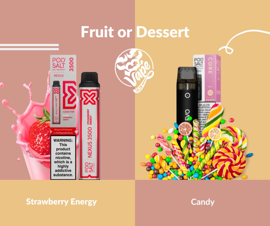 VapeZw's tweet photo. Fruit or dessert? Which vape flavour category do you prefer? Let us know in the comments below.

Visit us at Borrowdale Racecourse, next to Harry's Fine Food Store, or visit our website at https://t.co/W2i0L92UNd and grab your favourite vape.

#Vapecozw #Dessert #Fruit https://t.co/7pMJF6GB2k