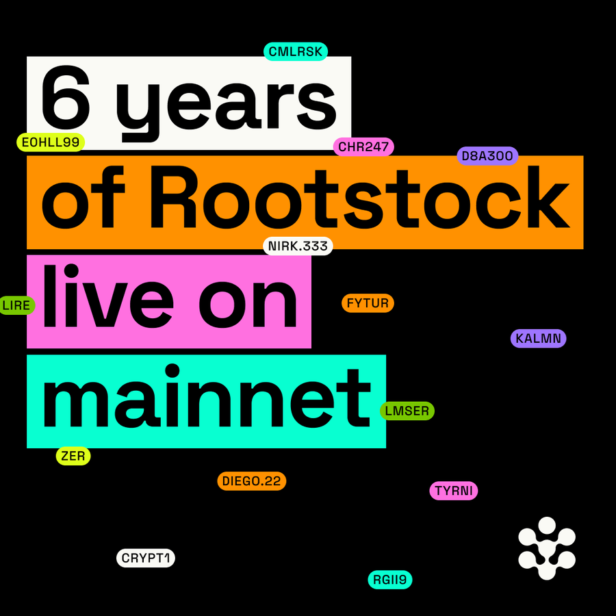 LLenaata's tweet photo. 🎉 Celebrating 6 years of innovation with @rootstock_io, #Bitcoin first sidechain with EVM compatibility. 

Kudos for achieving 100% network uptime and processing millions of transactions. #SmartContracts #Blockchain #DeFi https://t.co/pPFEPNGrgE