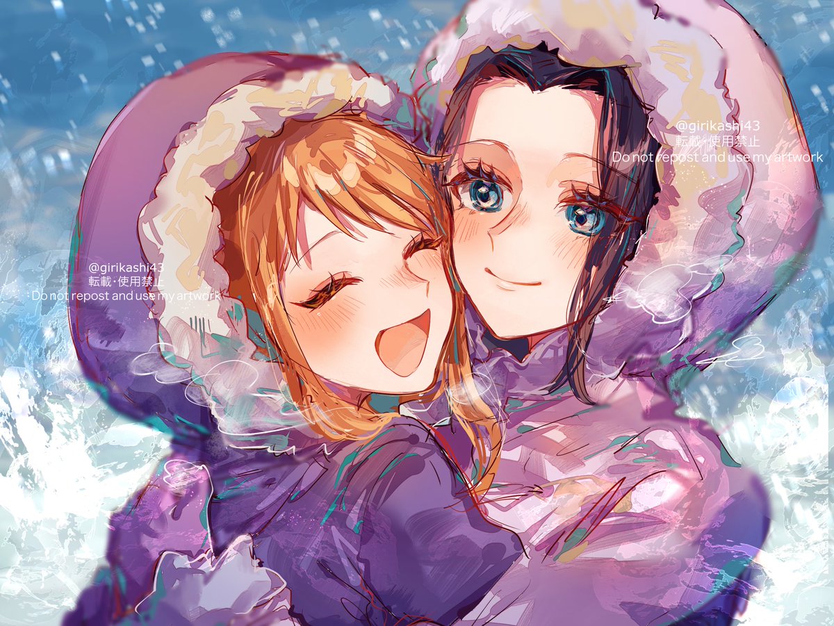ONEPIECE #ナミ #ロビン くっついてればあったかいね