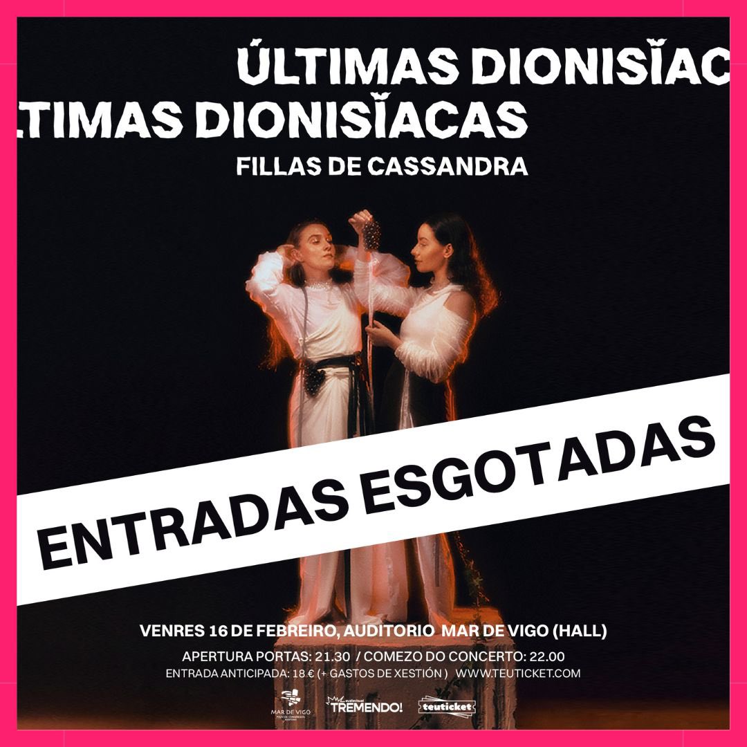 En menos de 10 días, @fillasdecassandra.mp3 esgota entradas para a presentación do seu novo directo no hall do @auditoriomardevigo 💥

Parabéns @soa_maria_ e @sarafaro__ ! Estamos moi orgullosos de vós 💖