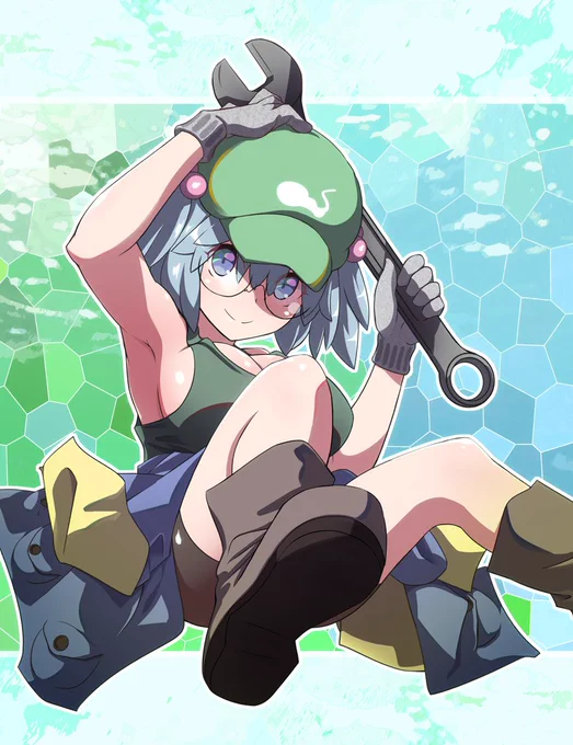 #男ってこういうの好きなんでしょ選手権ムチムチボインのおにゃのこメカニックとかどうでしょ?#河城にとり #東方Project 