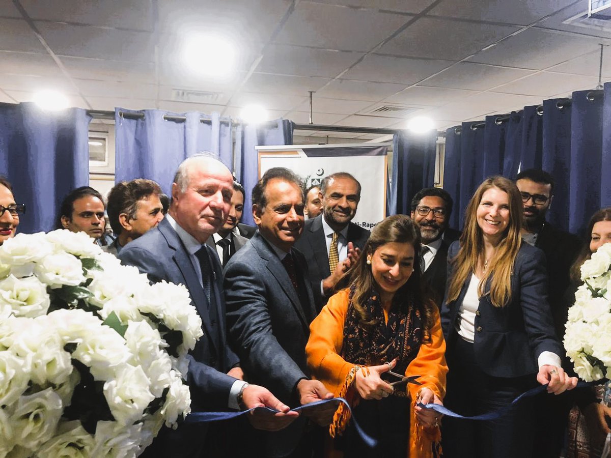 UNFPAPakistan's tweet photo. Confidential and quick medico-legal services are crucial for survivors of rape. 

An Anti-Rape Crisis Centre with specialized medical and legal services under one roof at PIMS Hospital is inaugurated today by @JaneMarriottUK . The Centre is established by @ministry_law & @nhsrcofficial with support from @ukinpakistan, UNFPA & @las_pakistan