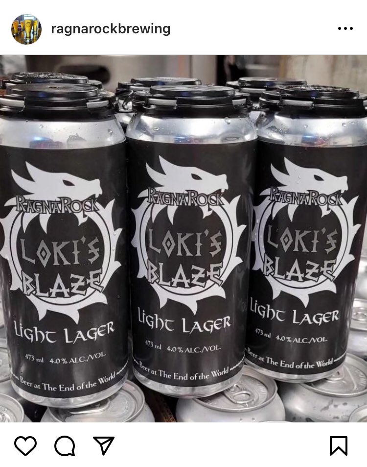 NorthernLtd's tweet photo. Loki’s Blaze Light Lager rampaging down the coast today. Weather never bother the Vikings anyway. Get it in the stores in St John’s by Wednesday/Thursday. Great things come from the north https://t.co/PfGLZlx3G6