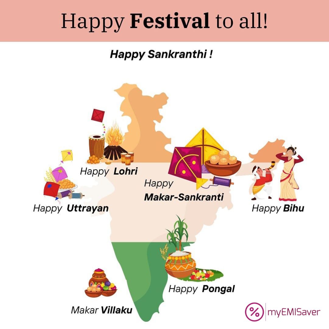 myEMIsaver's tweet photo. Wishing you a joyful and prosperous Makar Sankranti, Lohri, Bihu, Utarayan & Makar Villaku! May this harvest festival bring you abundance, happiness, and new beginnings.
#myemisaver #makarsakranti #lohri #bihu #utarayan #makaravillaku #homeloans #homeloanmadesimple #home https://t.co/dvtGH6seqX