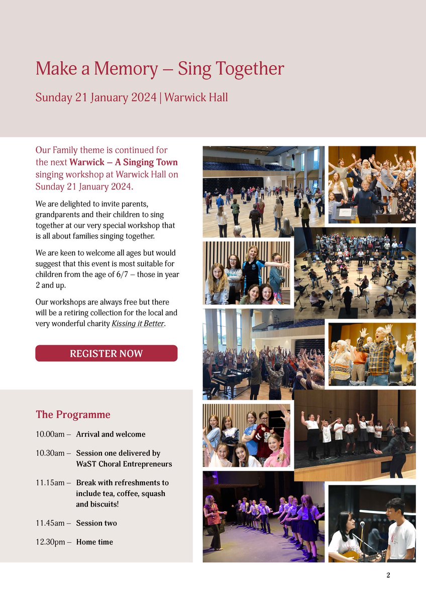 Sign up at warwicksingingtown. co.uk