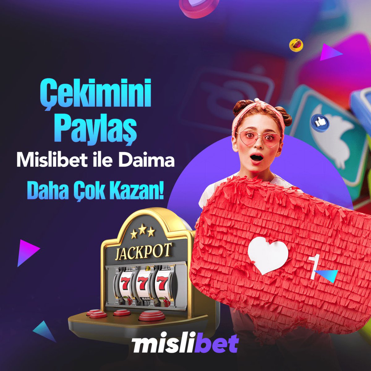 mislibetx's tweet photo. 💗 #Mislibet'te  Çekimini Paylaş Kazancını Katla !!

💳 Çekimini YAP
💰 20 TL  FreeBet Kazan

🖥 Şanslı anlar ve keyifli kazançlar mekanı;
🔗 https://t.co/HtpnjQU8eh https://t.co/wafzqwDH36