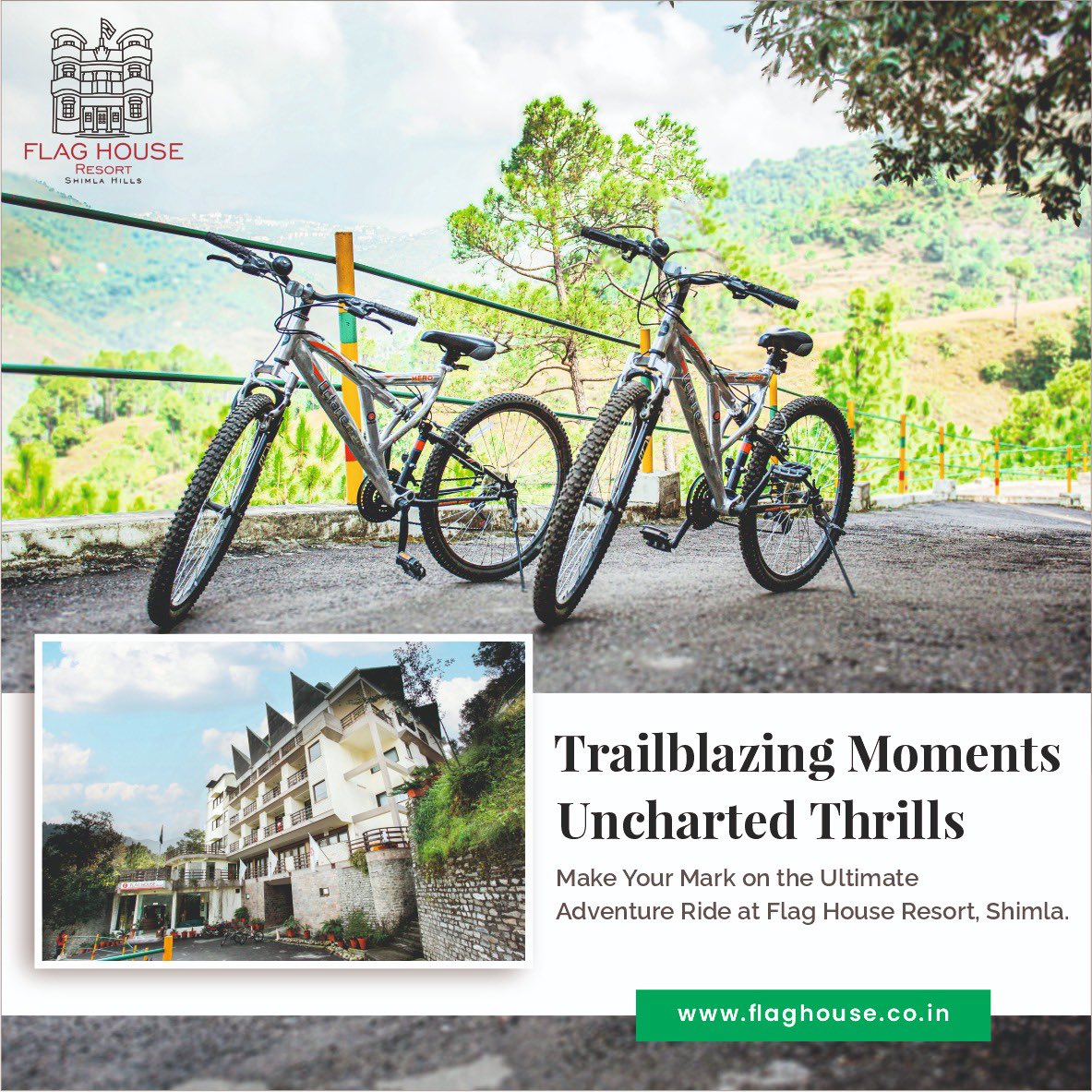 Trailblazing Moments Uncharted Thrills Make Your Mark on the Ultimate Adventure Ride at Flag House Resort, Shimla. #flaghouseresort #kufri #shimla #himachalpradeshtourism #tourism #himachaltourism #hospitality #FHR #Junga #holiday #dinewithaview #travel #dinewithmountainview