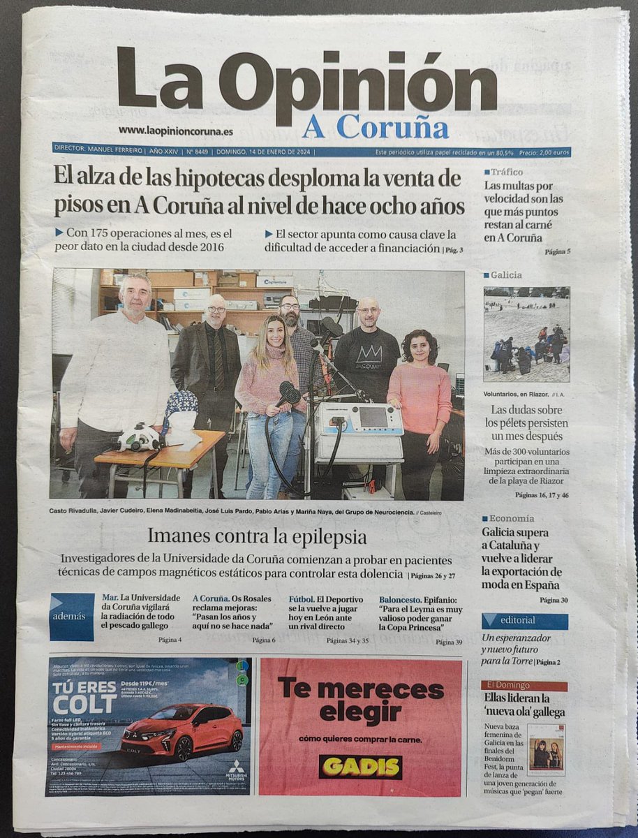_Neurocom's tweet photo. Nuestra línea de investigación sobre campos magnéticos en epilepsia, liderada por @castoriva ayer en portada! https://t.co/YTsR1virqe
Enhorabuena equipo! @JPardo_Vazquez, @laopinioncoruna gracias por difundir el trabajo científico https://t.co/kI8lugWFpZ
