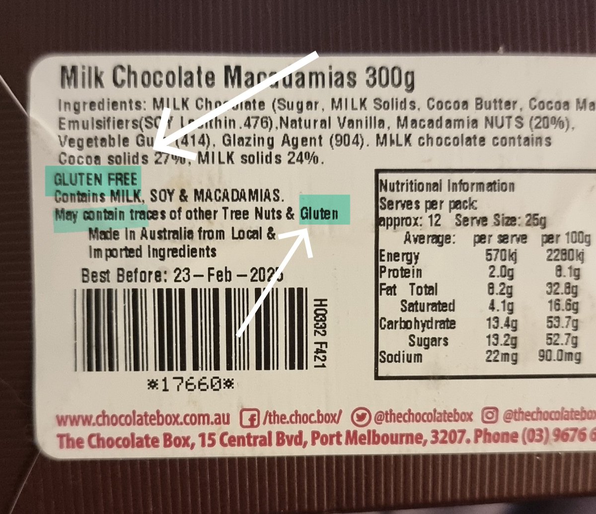 DoomNails's tweet photo. @thechocolatebox 
As a celiac this is absolutely not ok https://t.co/GjRdeCHBRu