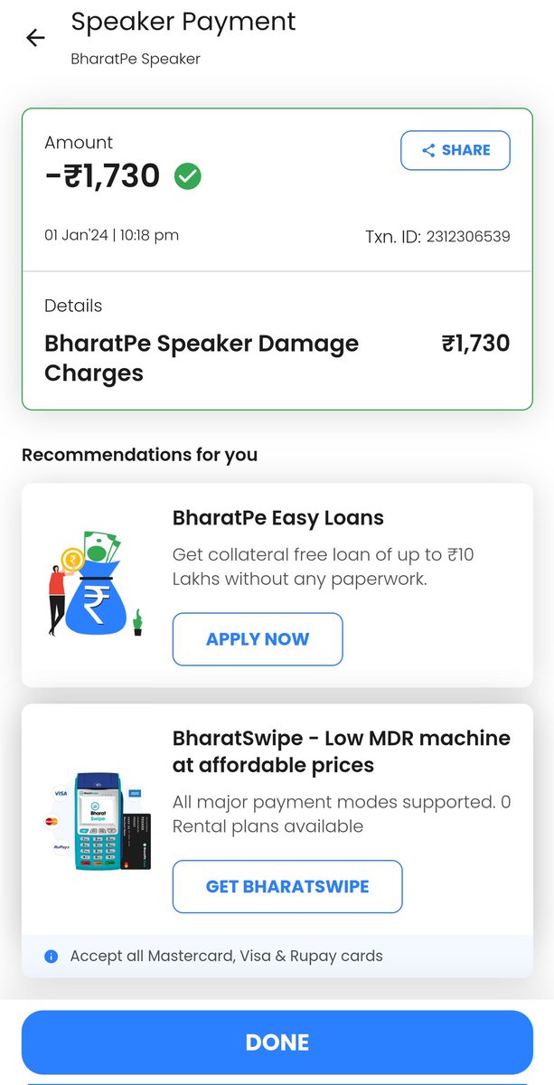 Vishco_Metal_In's tweet photo. @bharatpeindia Worst experience ever had in my life, I returned speaker with all its accessories charger, speaker and all.  AWB 3308223848634 after 6 months deducted amount in the name of damage charges, its cannot be tolerate. I suggest everyone plz do not use their service. https://t.co/3rzoCycO0f