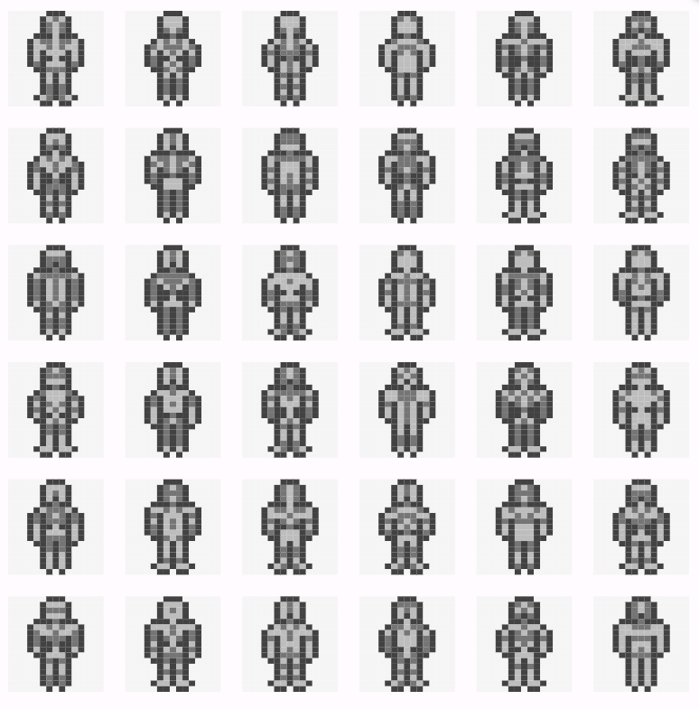 albemala's tweet photo. I'm publishing today a new #Flutter package to generate pixel art sprites from an optional template.

Useful when creating #PixelArt games, for example with #FlutterFlame. https://t.co/OGjbM3GvKn