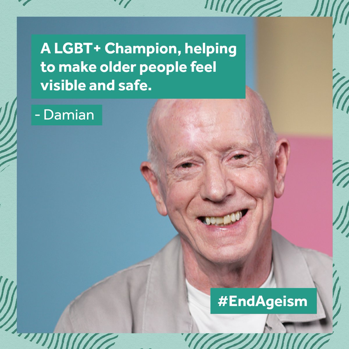 Ageist behaviours and attitudes have no place in today's Ireland. We are proud to see our LGBT Champions Damian taking part in the @‌_IHREC #EndAgeism campaign to ensure that older LGBTQI+ people are visible and safe in our society.