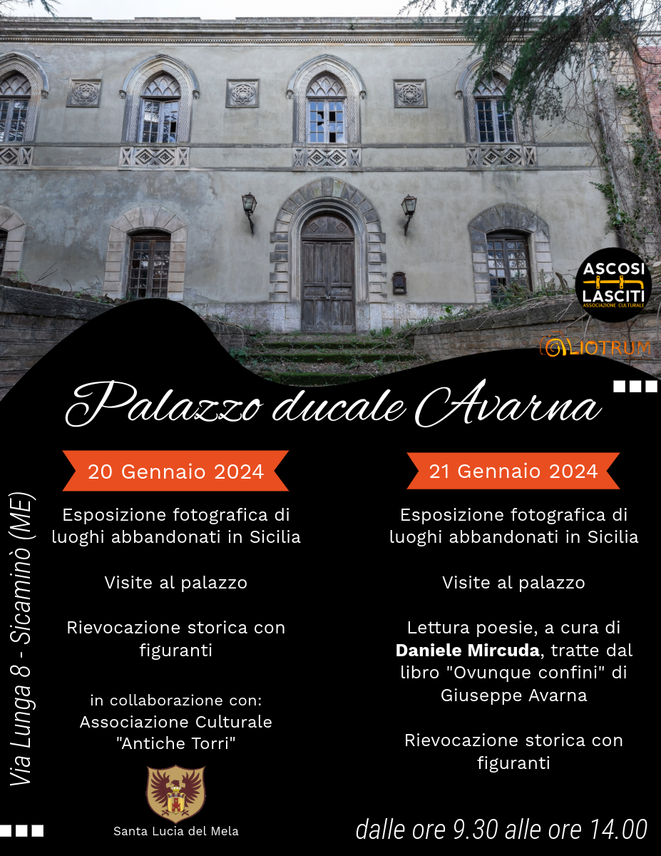 Esposizione fotografica di luoghi abbandonati in Sicilia 20-21 gennaio - Palazzo Ducale Avarna #gualtierisicamino #messina #eventisicilia24 #visitsicilyinfo #Sicilia #sicily @UrbexSicilia