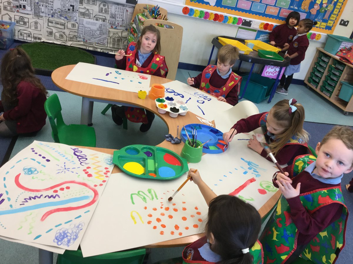 whitchurchprm's tweet image. Immersion Day in Reception:  we explored colour mixing and created a collaborative piece of art; we created a group sculpture of words associated with dragons and used them to create group poems; and explored musical instruments.  #WPSRec #WPSExpressiveArts