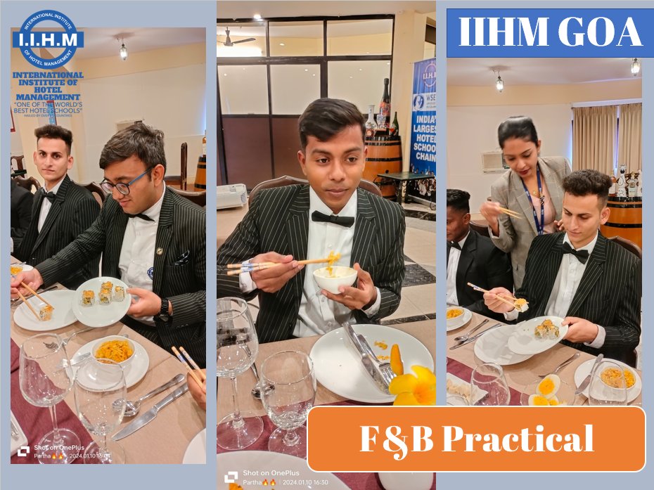 goa_iihm's tweet photo. 3rd year F &amp; B specialization session on table manner and chopstick etiquette at IIHM Goa 

Join IIHM for a great career in Hospitality Industry. 
Register today at https://t.co/kXXOVoKAkn

#iihmgoa #iihmbest3years #iihmhotelschools
#IIHM #learning #mentorship https://t.co/CYEU2MzxSt
