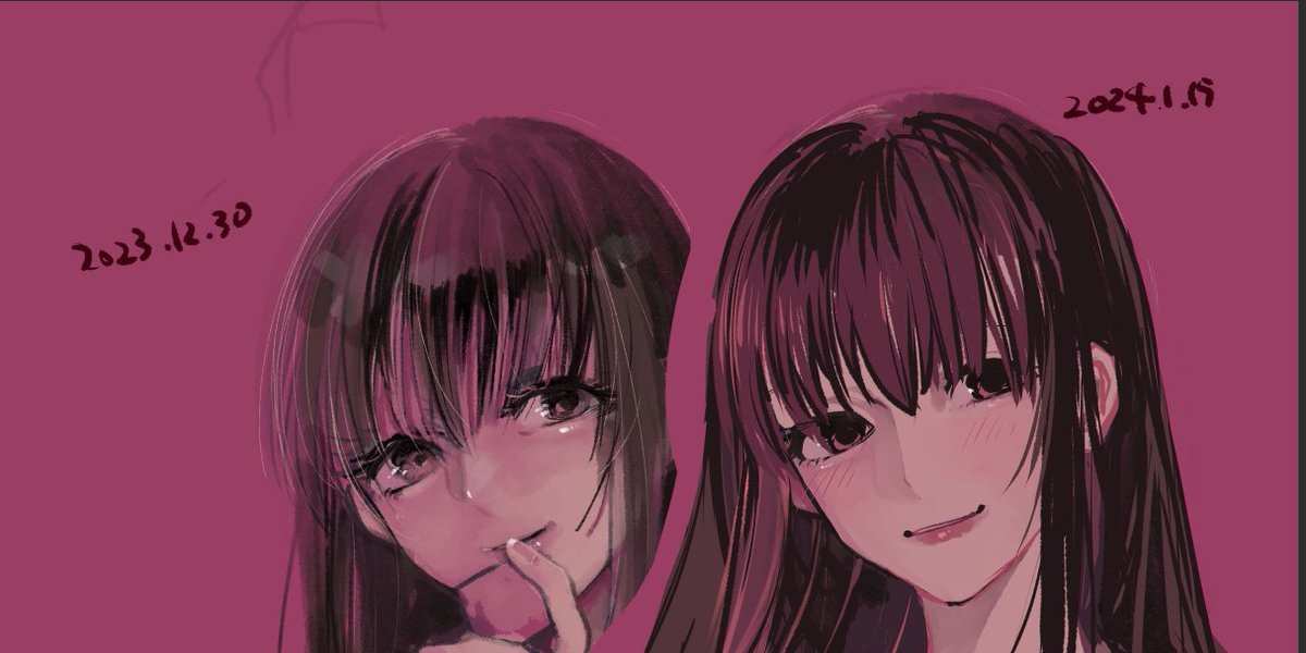 「去年から全力で当たってた仕事が一旦片付いたので放置してた絵をやろうと思ったら年末」|霜月しむのイラスト