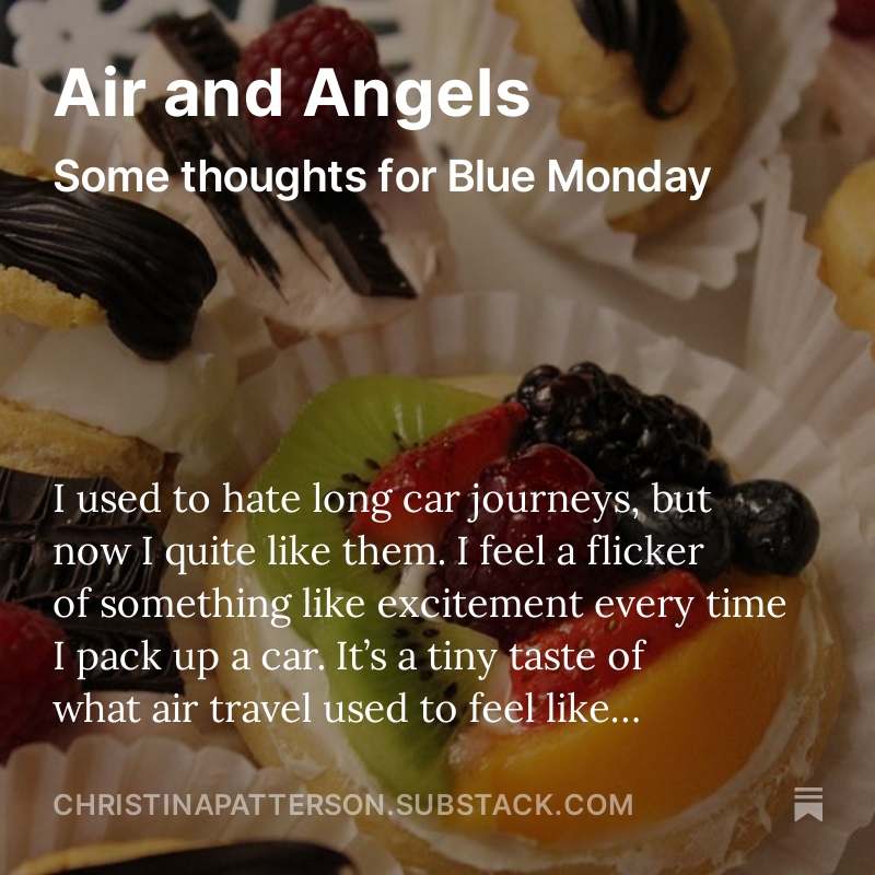 theartofwork's tweet photo. "Air travel feels like punishment for some crime no one has bothered to tell you about, but a long car journey feels like an adventure." My latest @Substack newsletter on car journeys, cakes and joy.  It's FREE to subscribe:

https://t.co/m7ZFCfXhPD https://t.co/901IfRg0ZY